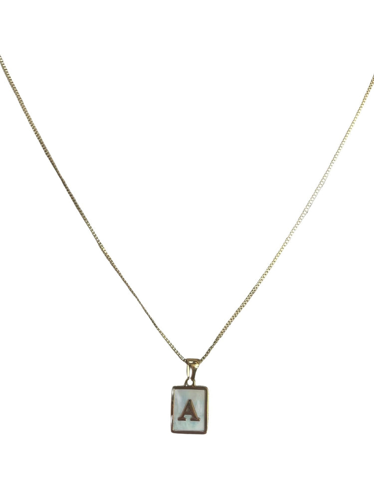 Mother of Pearl Initial Necklace - INHVN